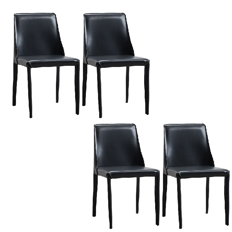 Faux Leather Armless Dining Chairs Modern Home Dining Side Chair
