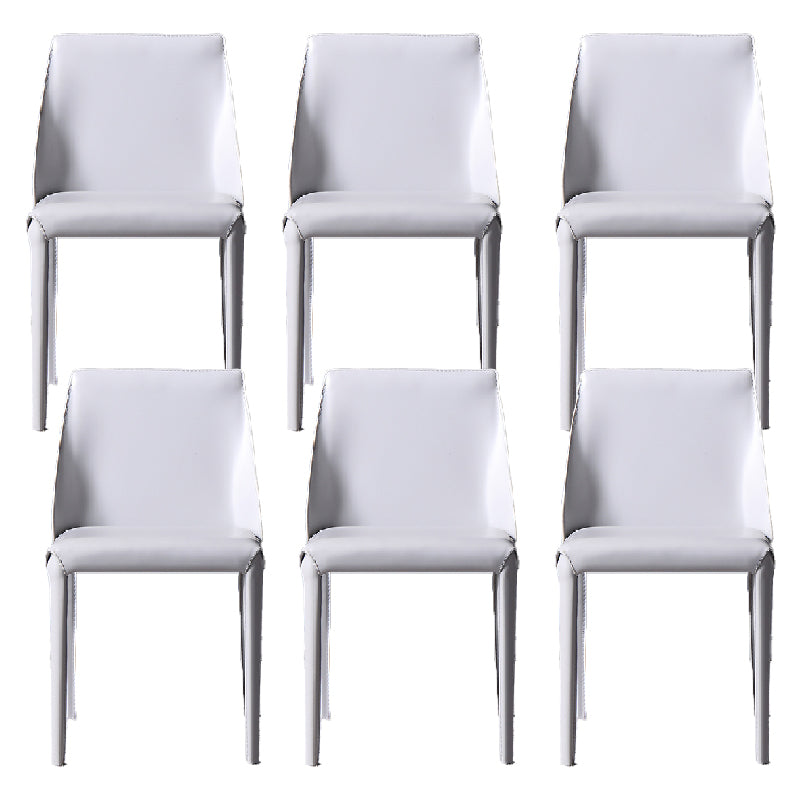 Faux Leather Armless Dining Chairs Modern Home Dining Side Chair