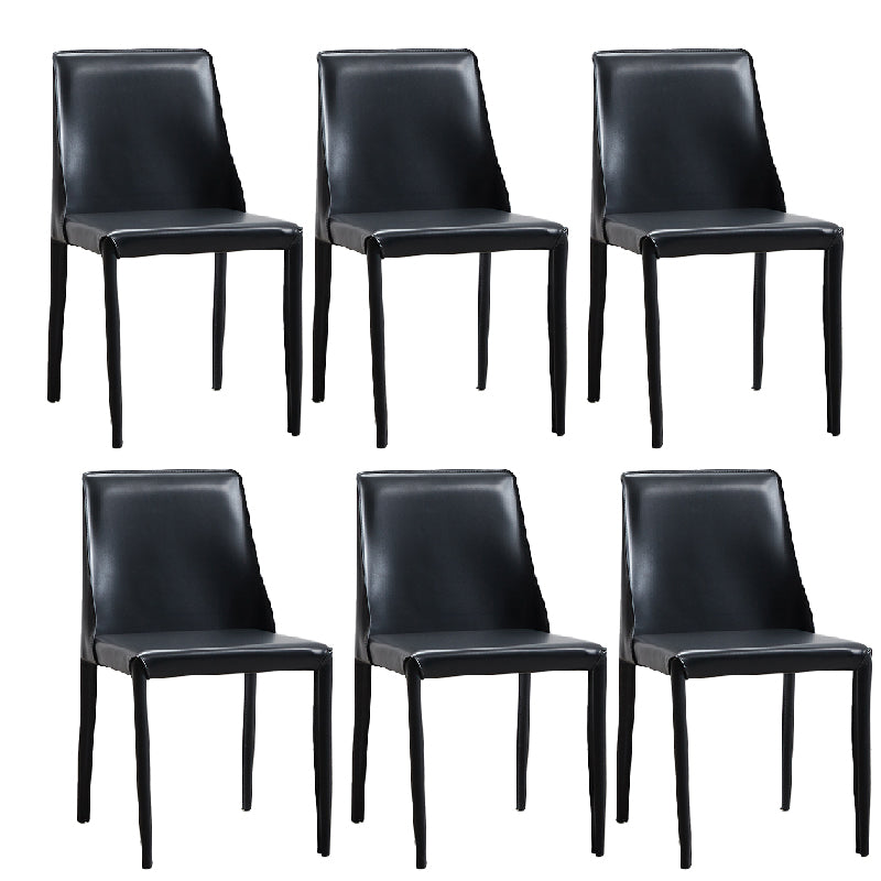 Faux Leather Armless Dining Chairs Modern Home Dining Side Chair