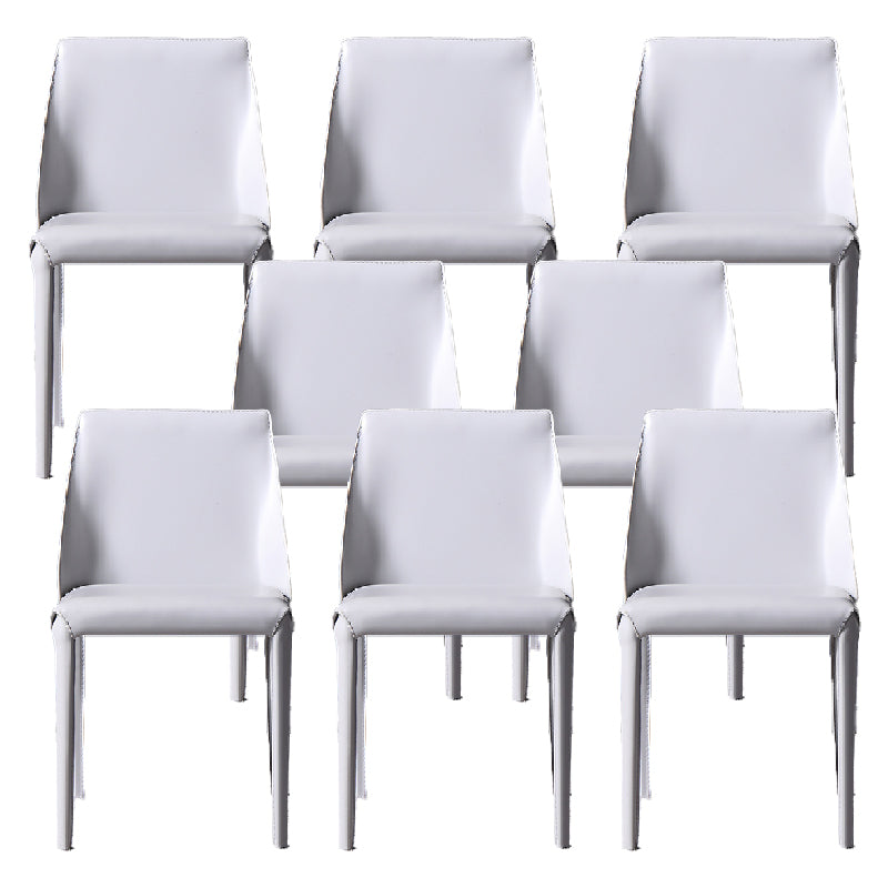 Faux Leather Armless Dining Chairs Modern Home Dining Side Chair