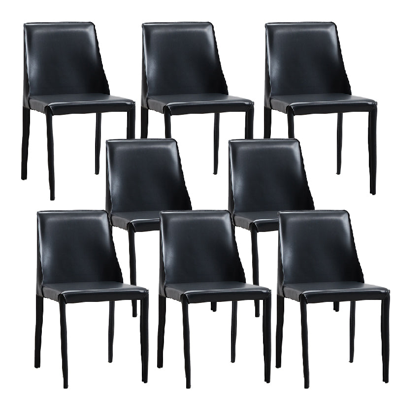 Faux Leather Armless Dining Chairs Modern Home Dining Side Chair