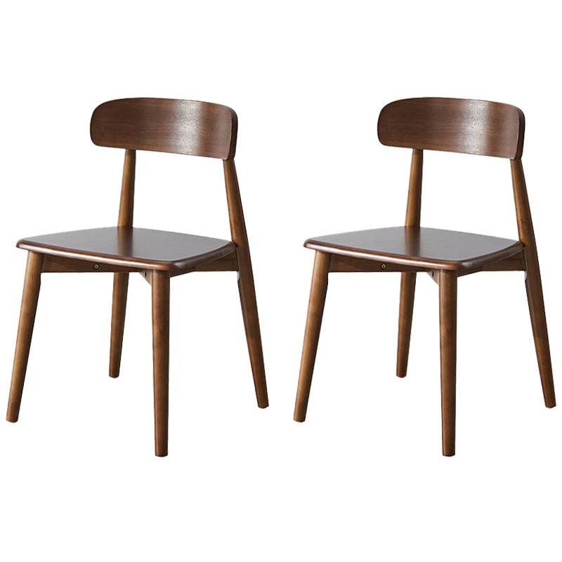 Armless Wooden Legs Dining Chairs Minimalist Design Open Back Dining Side Chair