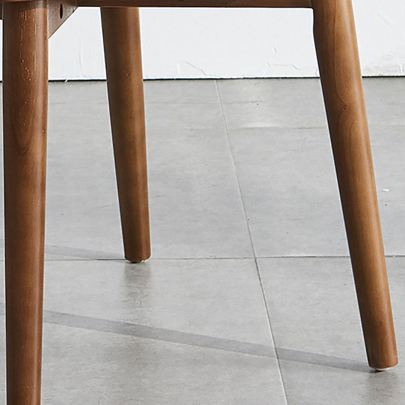 Armless Wooden Legs Dining Chairs Minimalist Design Open Back Dining Side Chair