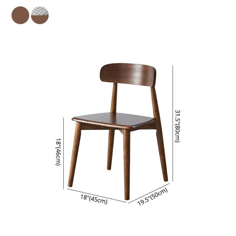 Armless Wooden Legs Dining Chairs Minimalist Design Open Back Dining Side Chair