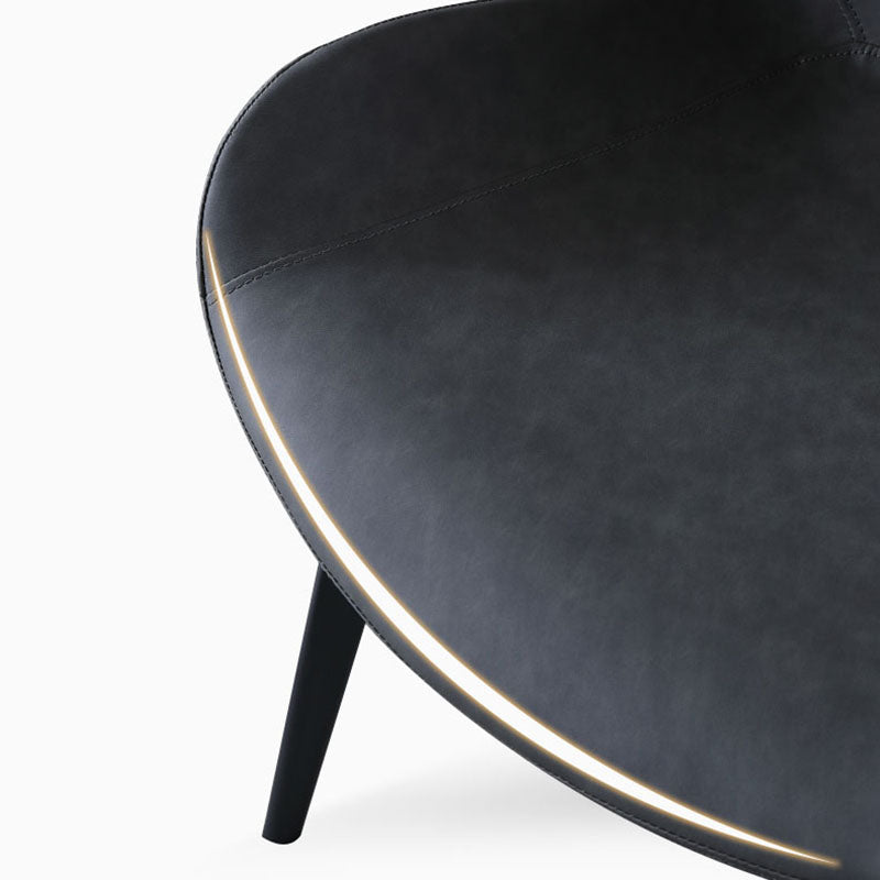 Industrial Design Leather Dining Chairs Solid Back Chair for Kitchen