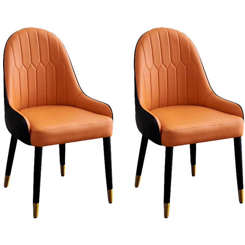 Scandinavian Solid Back Arm Chairs Upholstered Dining Chairs for Kitchen