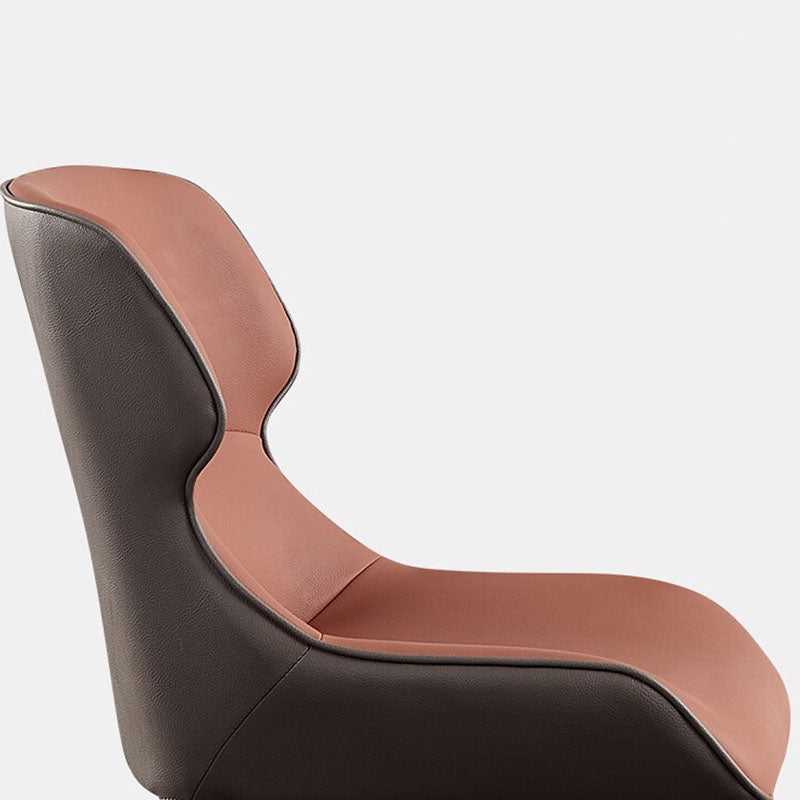 Leather Dining Side Chair Minimalist Style Wingback Parsons Arm Chairs