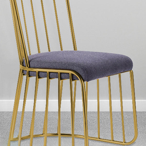 Glam Metal Dining Room Chair Windsor Back Side Chair for Home Use