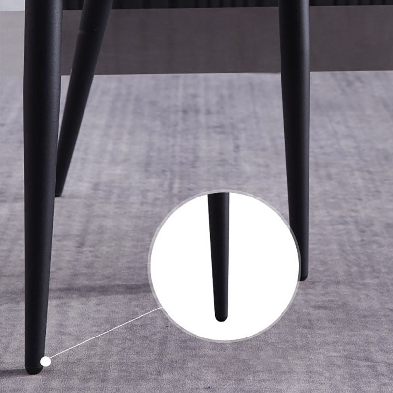 Contemporary Dining and Accent Chairs Matte Finish Leather Curved Wingback Side Chair