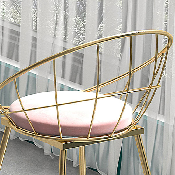 Armless Open Back Dining Chair Nordic Style Metal Dining Room Chair for Home Use