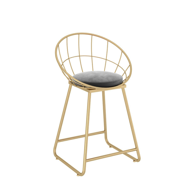 Armless Open Back Dining Chair Nordic Style Metal Dining Room Chair for Home Use