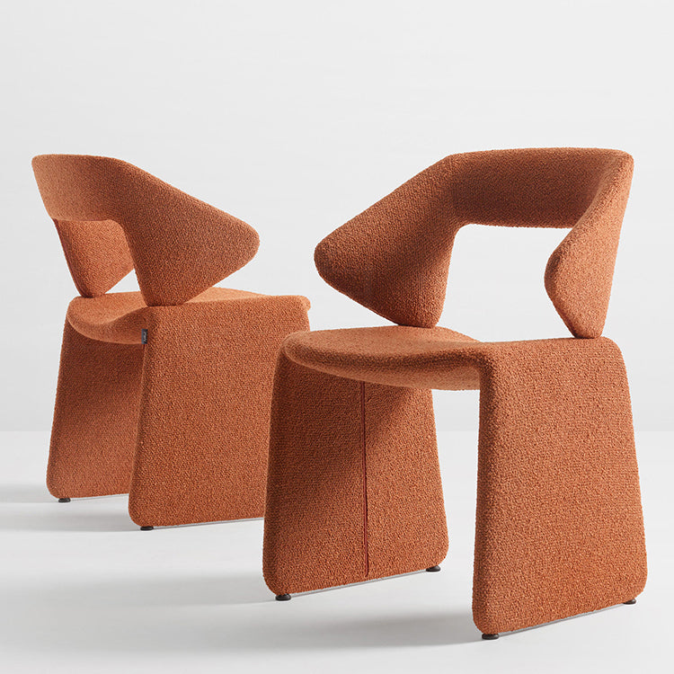 Fabric Dining Chair Designer Style Open Back Dining Arm Chair