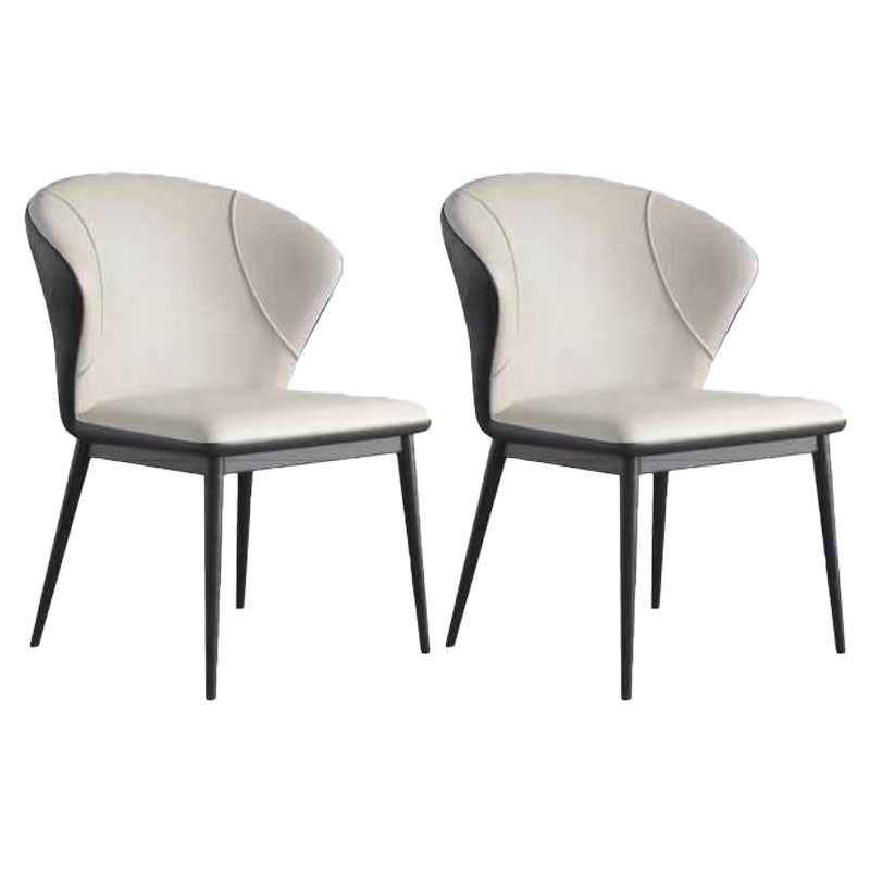Modern Home Leather Side Chair Matte Finish Wingback Dining Chair