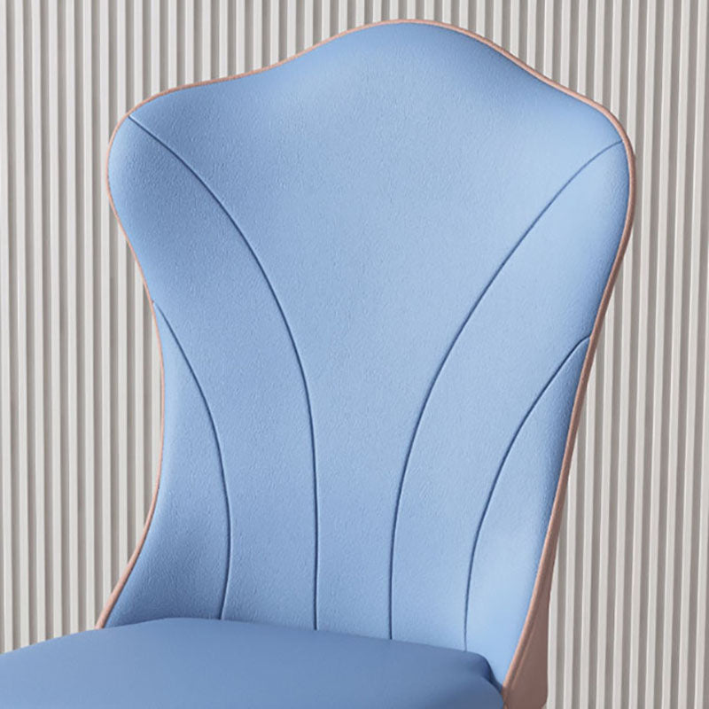 Leather Dining Side Chair Scandinavian Design Solid Back Armless Dining Chairs