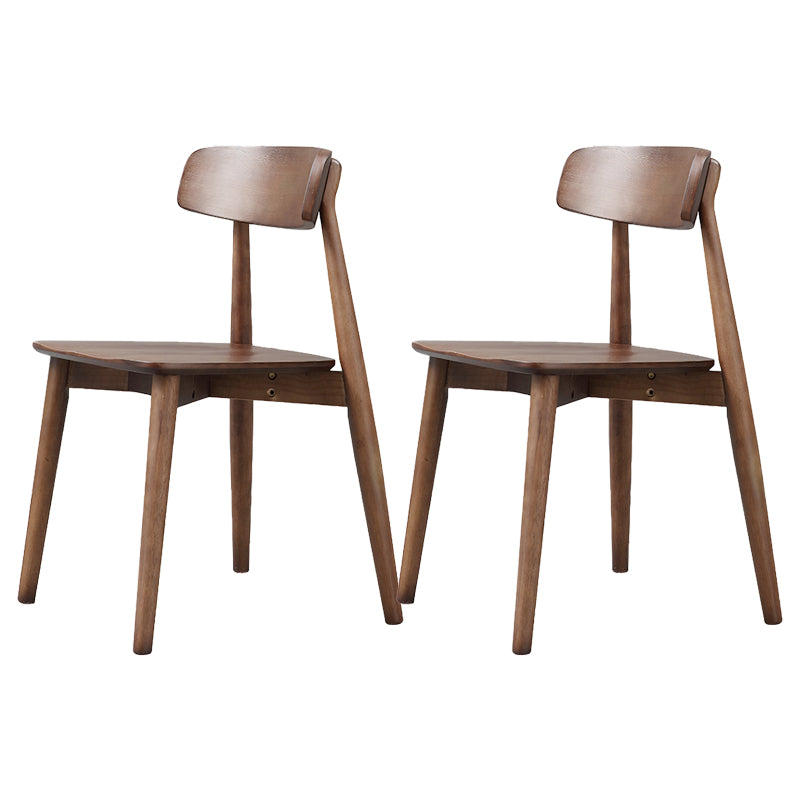 Contemporary Style Dining Chairs Open Back Dining Armless Side Chairs with Wooden Legs