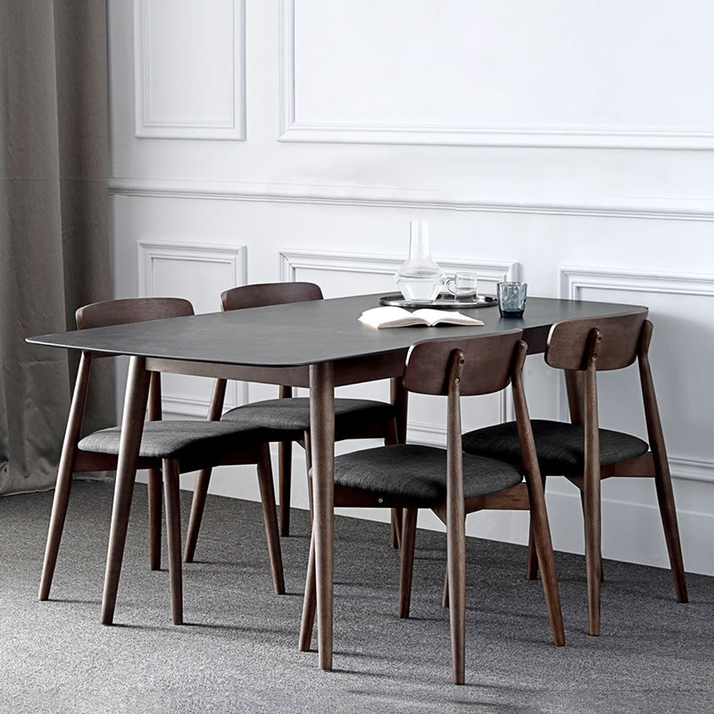 Contemporary Style Dining Chairs Open Back Dining Armless Side Chairs with Wooden Legs