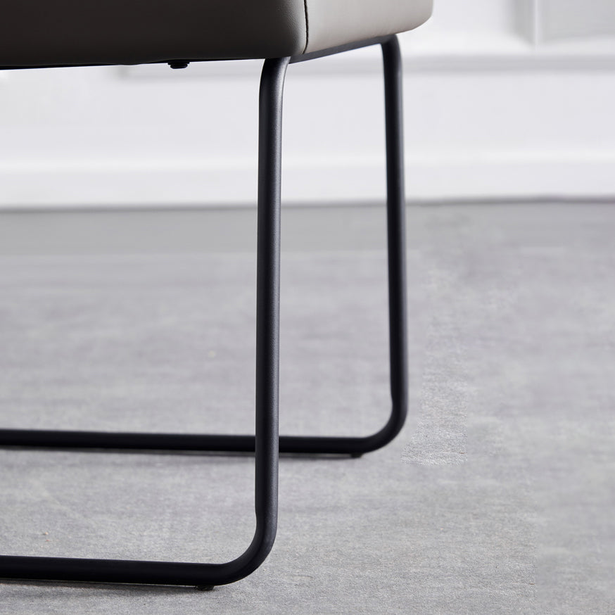 Modern Home Solid Back Chair Leather Matte Finish Dining Chair