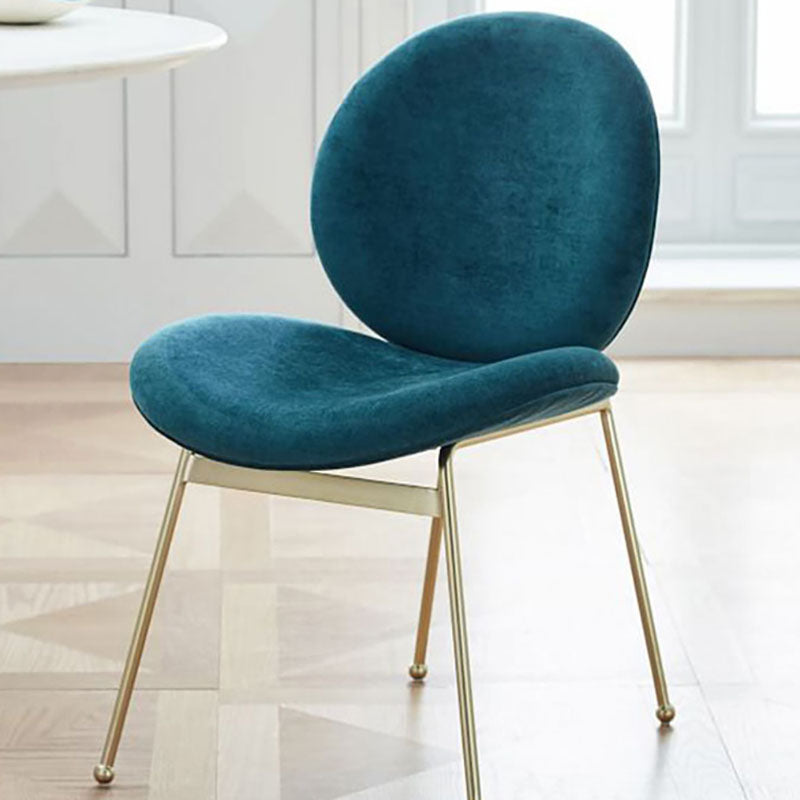 Glam Velvet Dining Room Chairs Metal Dining Armless Chair for Restaurant Use