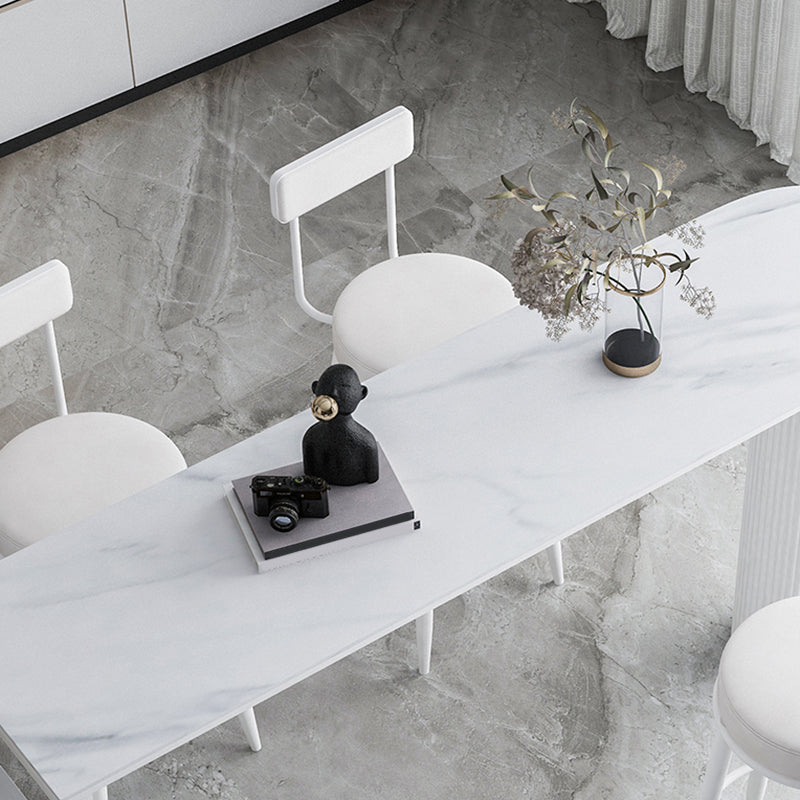 Industrial Stone Pub Dining Set 1/5 Pieces Counter Table with Upholstered Stools