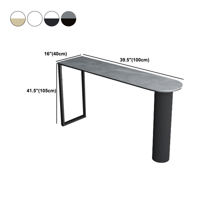 Industrial Stone Pub Dining Set 1/5 Pieces Counter Table with Upholstered Stools