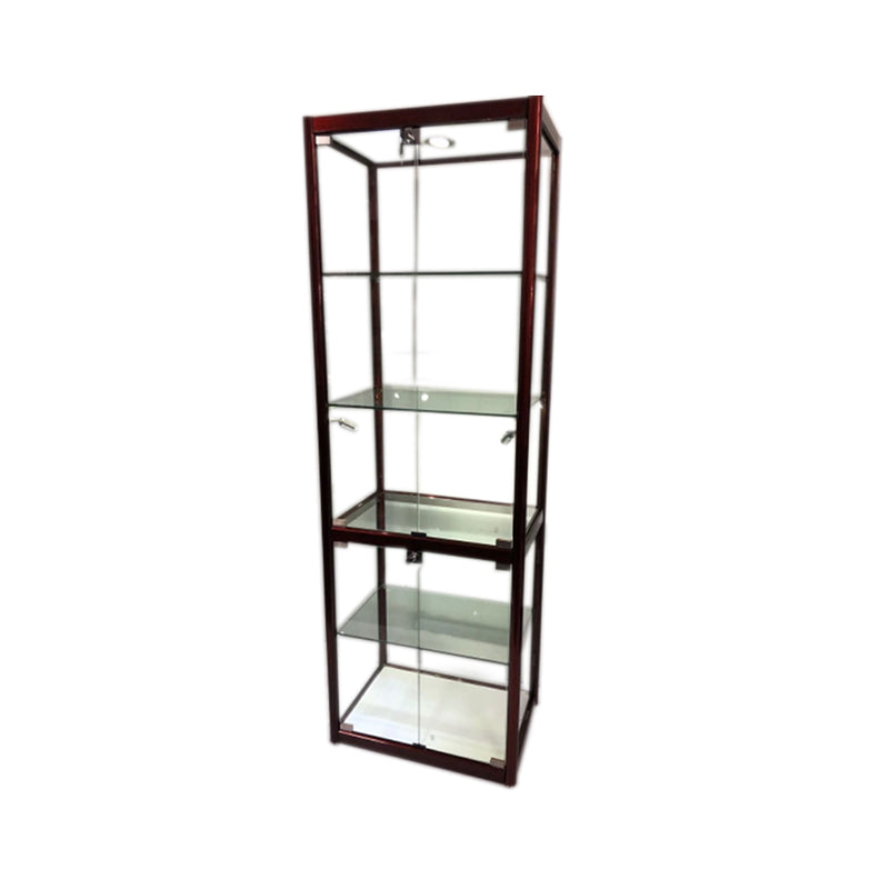 Modern Display Stand Black Frame Locking Curio Cabinet with Glass Shelves