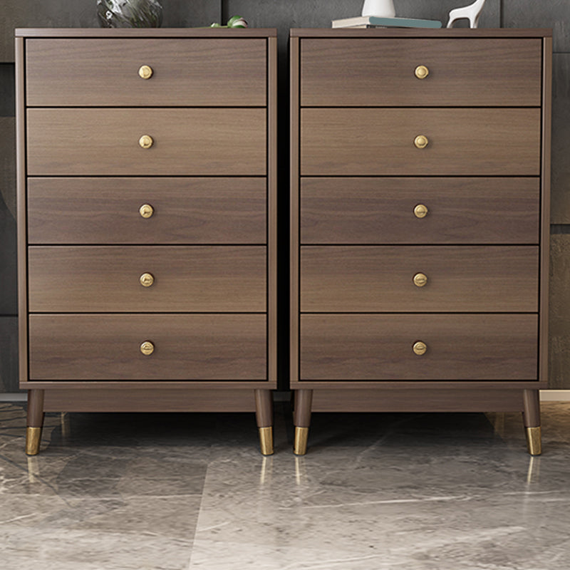 Glam Wooden Vertical Storage Chest Bedroom Chest with Drawers