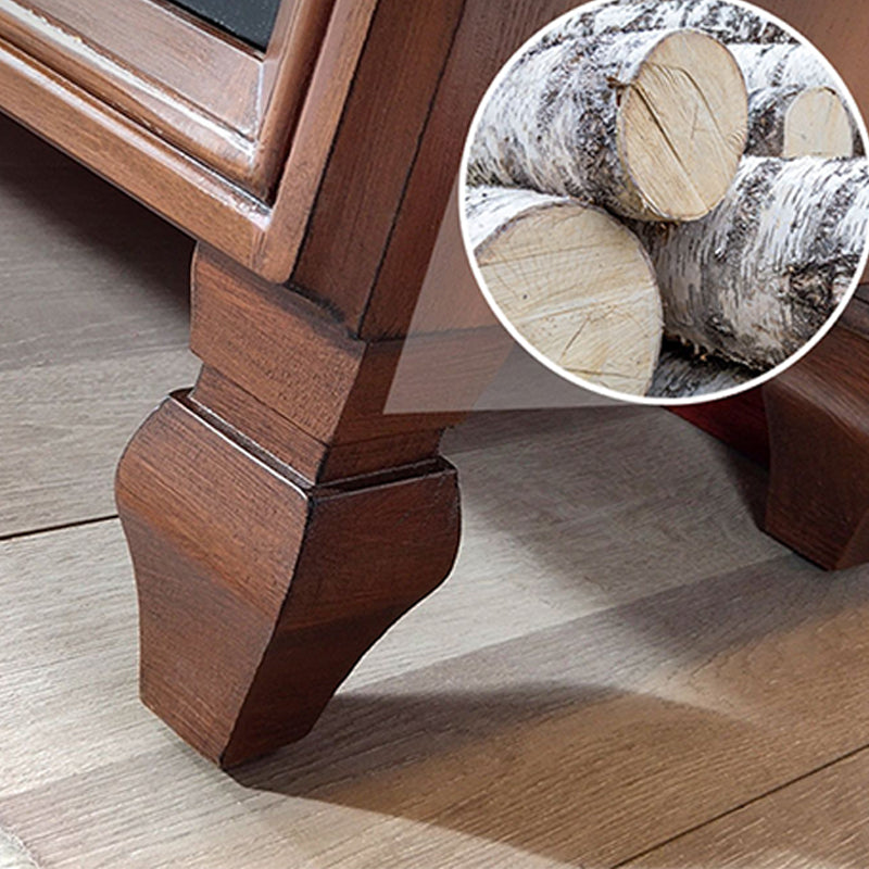 Traditional Wooden Bedroom Chest Horizontal Storage Chest with Drawers