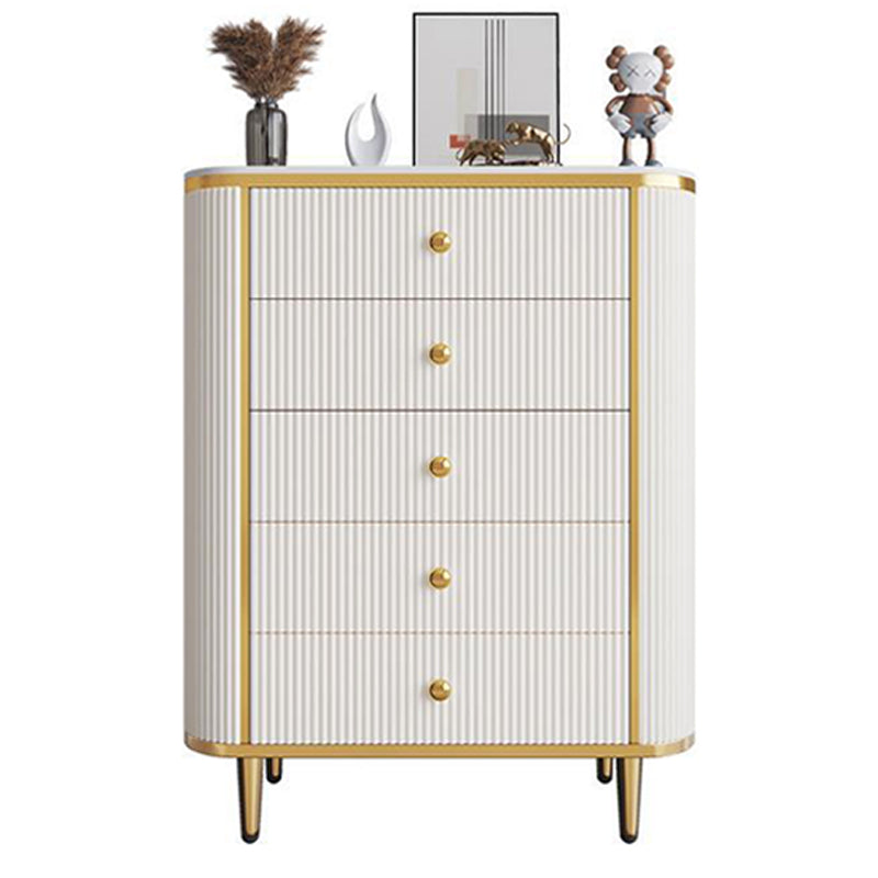 Glam Stone Bedroom Chest White 15" Wide Storage Chest with Drawers