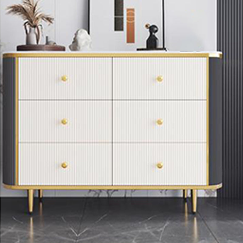 Glam Stone Bedroom Chest White 15" Wide Storage Chest with Drawers
