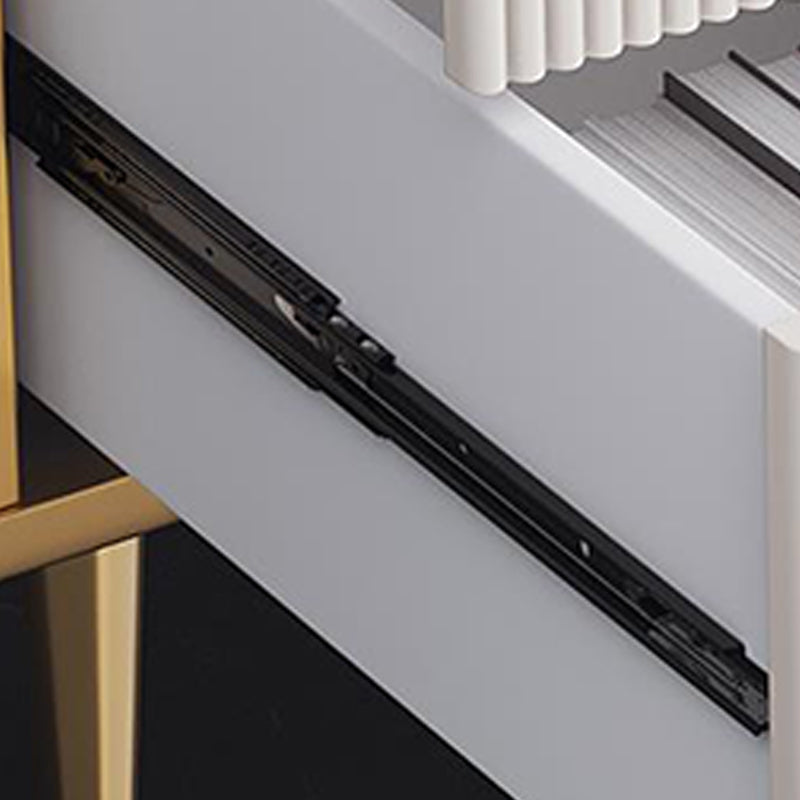 Glam Stone Bedroom Chest White 15" Wide Storage Chest with Drawers