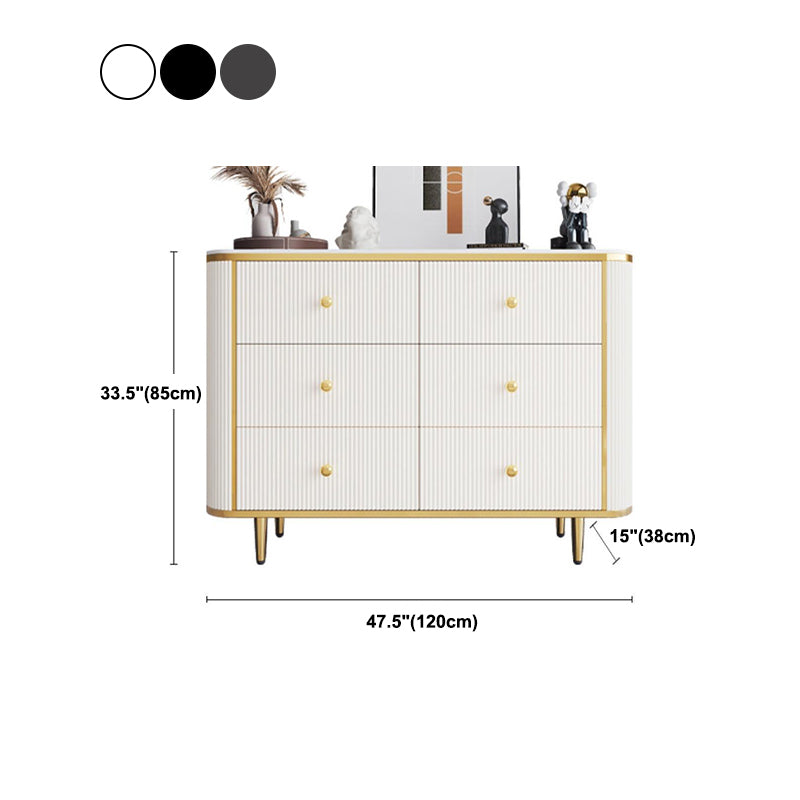 Glam Stone Bedroom Chest White 15" Wide Storage Chest with Drawers
