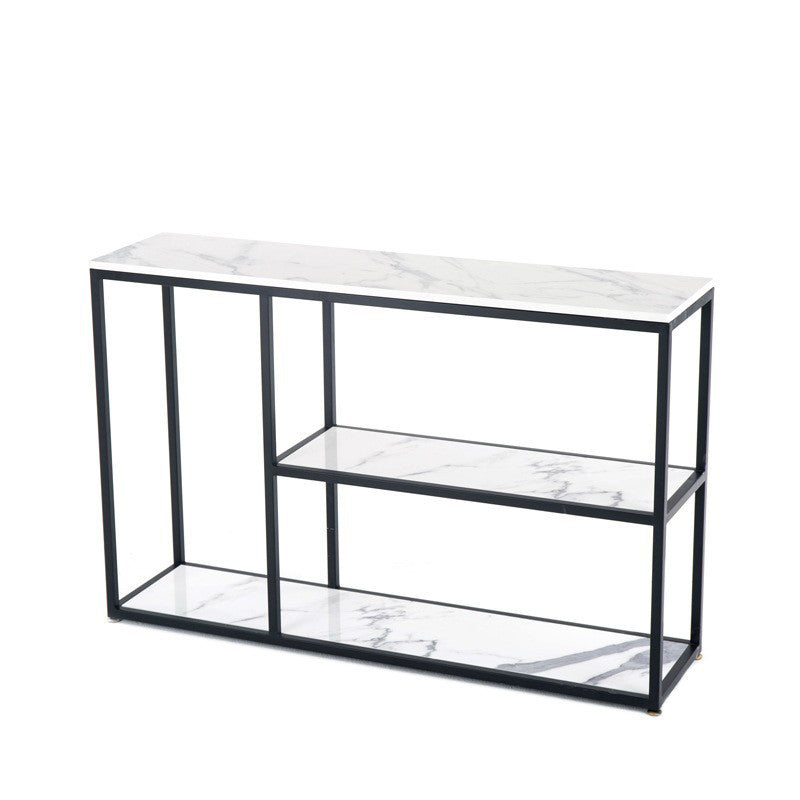 11.8" W Rectangle End Table Storage Slate Glam Console Table