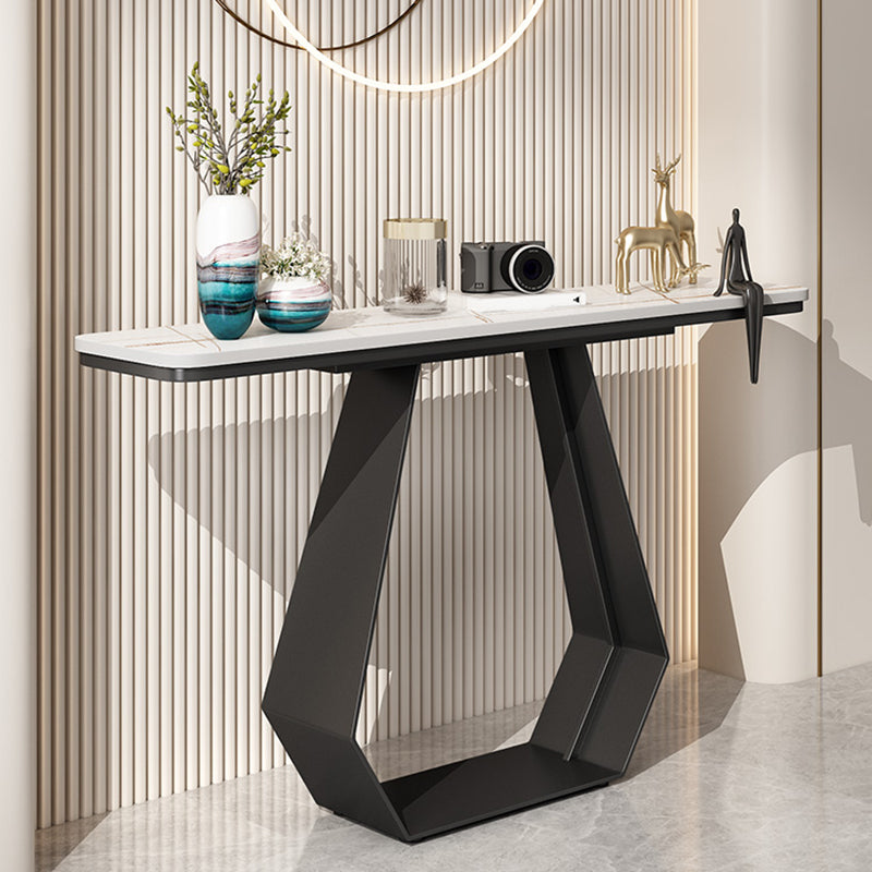 11" Wide Stone Contemporary Console Table Rectangle Accent Table