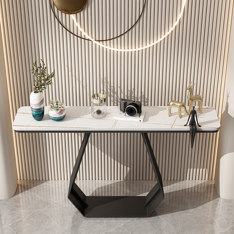 11" Wide Stone Contemporary Console Table Rectangle Accent Table