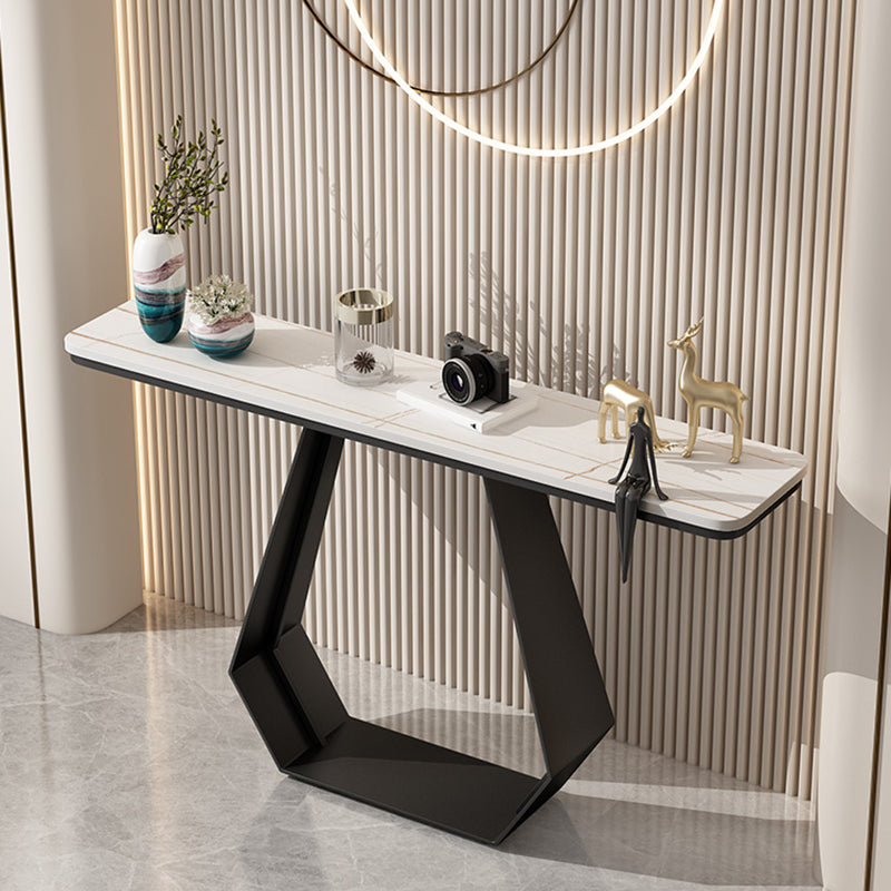 11" Wide Stone Contemporary Console Table Rectangle Accent Table