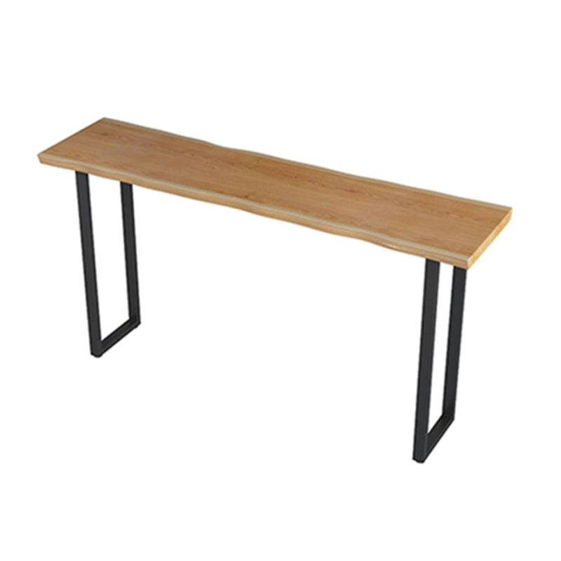 Metal Bar Table Rectangle Wood Top Bistro Pub Table Modern Style Breakfast Table