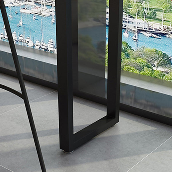 Metal Bar Table Rectangle Wood Top Bistro Pub Table Modern Style Breakfast Table