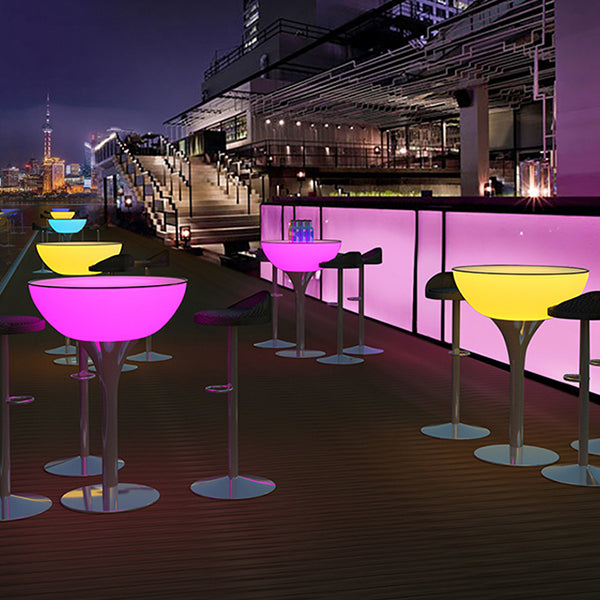 Polyethylene Round Table Industrial Style Bar Lighted Bar Table