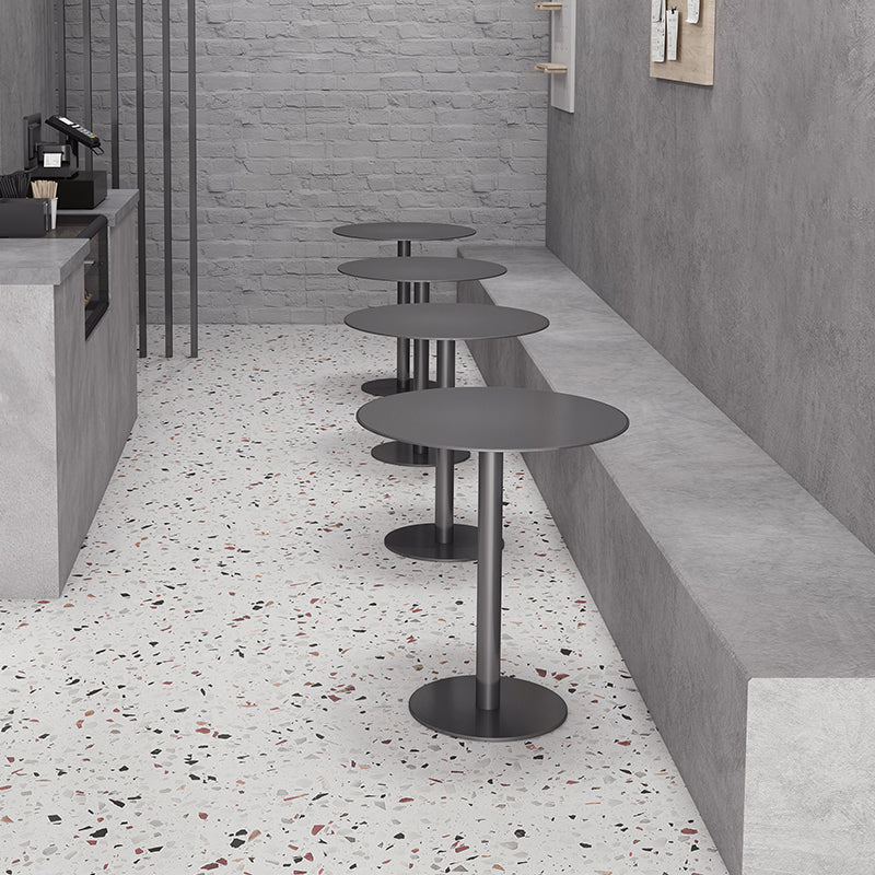 Round Counter Height Metal Dining Table in Steel Industrial Counter Table