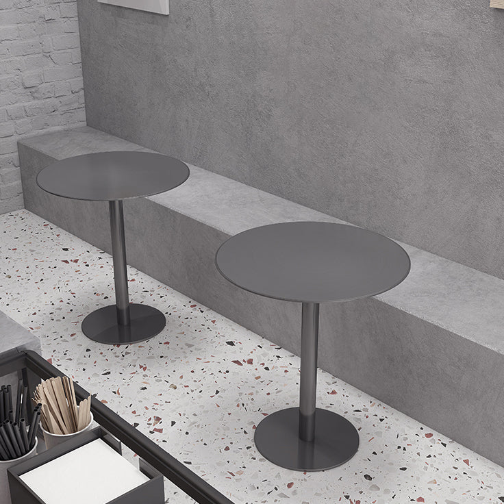 Round Counter Height Metal Dining Table in Steel Industrial Counter Table