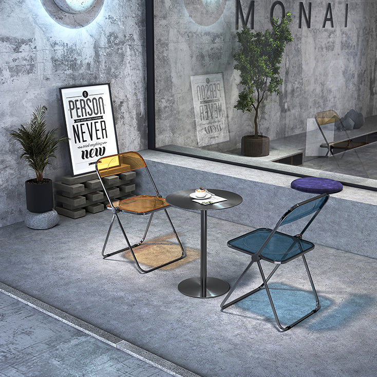 Round Counter Height Metal Dining Table in Steel Industrial Counter Table