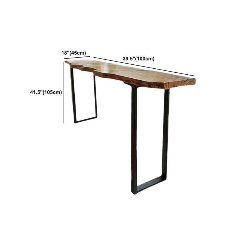 Metal Wood Rectangular Table Modern Minimalist Home Living Room Bar Table