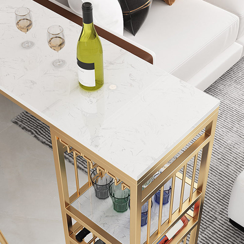 Iron and Marble Rectangular Table Modern Home Living Room Bar Table