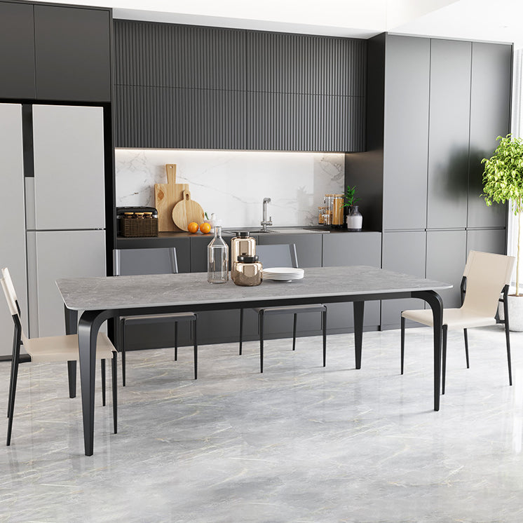 Modern 1/4/5/7 Pieces Rectangle Dining Set Sintered Stone Top Dinette Table Set