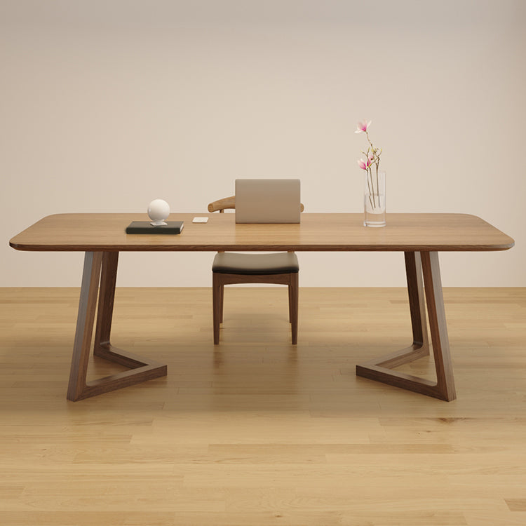 Modern 1/2/4 Pieces Rectangle Dining Set Solid Wood Dining Table with Wooden Chairs