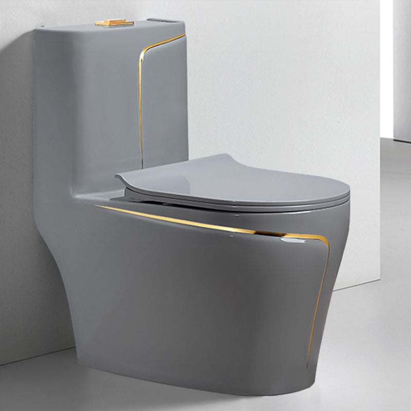 Traditional Flush Toilet Siphon Jet One-Piece Toilet with Slow Close Seat