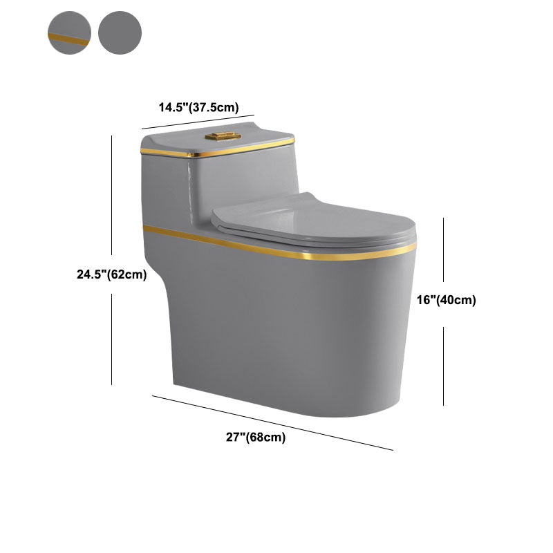Traditional Flush Toilet Siphon Jet One-Piece Toilet with Slow Close Seat