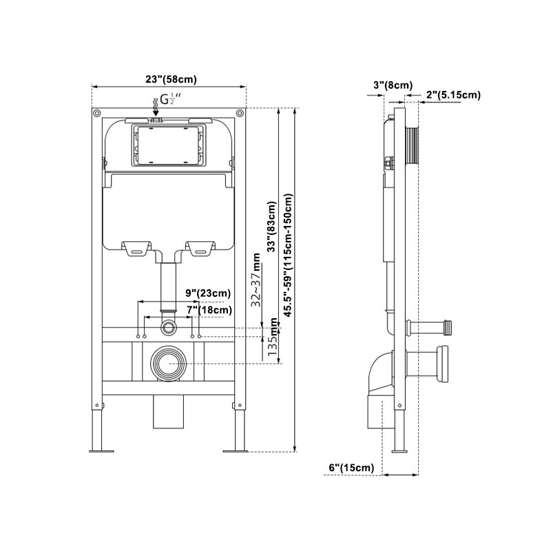 Wall Mount Automatic Toilet Concealed In-Wall Toilet Tank Toilet
