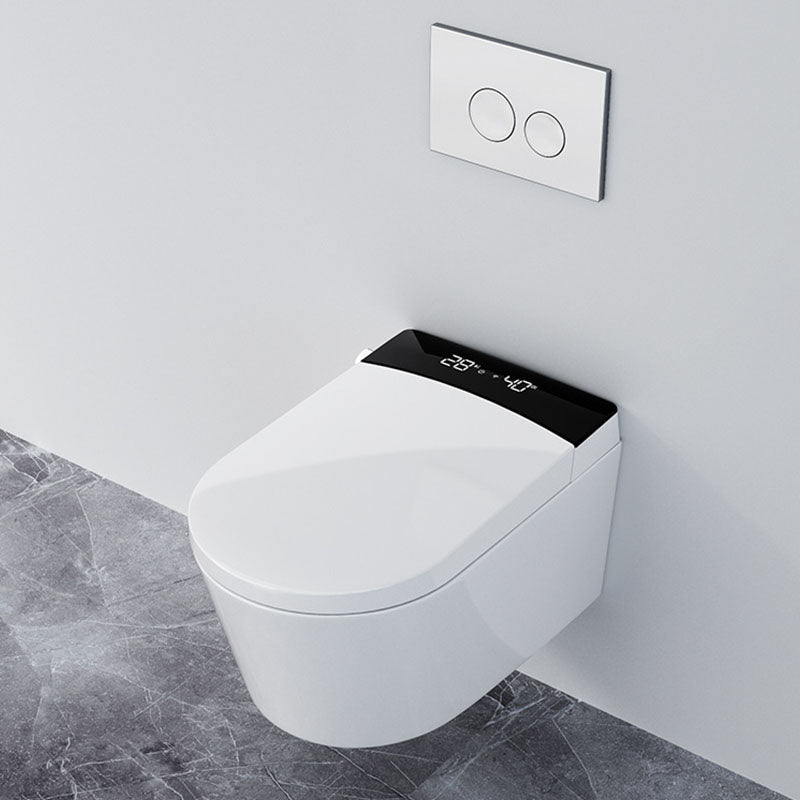 Elongated Toilet Wall Hung 1-Piece Automatic UV Sterilization Toilet with Concealed Tank