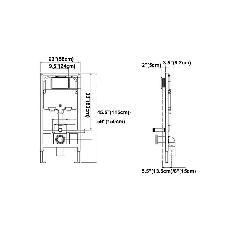 Wall Mount Toilet All-In-One Foot Induction Toilet with Concealed Tank